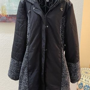 Black and knit winter coat
